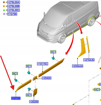 LISTWA DRZWI PRAWA PRZÓD TRANSIT CUSTOM 2012- 2210768 _ BK21-V20780-AF5CND