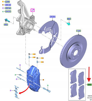KLOCKI HAMULCOWE PRZÓD FORD MUSTANG MACH-E FOCUS 2781378 _ KTLJ9C-2K021-FED
