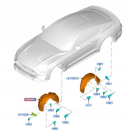 NADKOLE PRZEDNIE PRAWE FORD MUSTANG 2017-_2217485_JR3B-16A562-AD