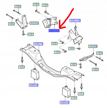 PODUSZKA SILNIKA FORD TRANSIT 2000-2014 2.4L TDCi _ 4409223 _ YC15-6B014-AF