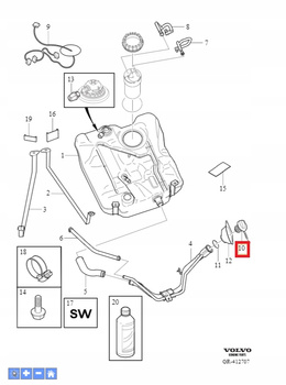 KOREK WLEWU PALIWA VOLVO C70 II 2006-2013r