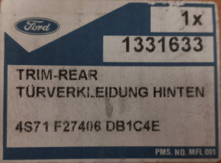 Boczek drzwi prawa strona - Ford Mondeo Mk3_1331633_4S71-F27406-DB1C4E