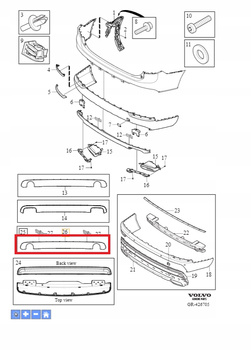 Osłona zderzaka tylnego Volvo XC90 OE 31383733