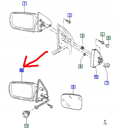 LUSTERKO ZEWNĘTRZNE RH FORD SCORPIO 1994-98_1034491_95GB-17682-BCXWAA