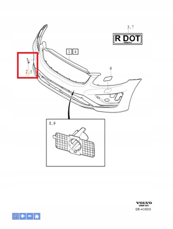 ZAŚLEPKA HAKA HOLOWNICZEGO PRZÓD VOLVO XC60 2014- R-Design OE 39834778