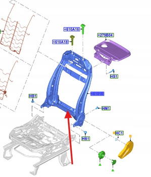 STELAŻ FOTELA PRAWY PRZÓD FORD MONDEO KUGA 2013- 2036714 _ CU5A-96608A14-JA