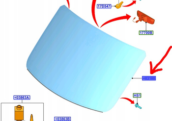 SZYBA PRZEDNIA FORD TRANSIT MK8 2021- OGRZEWANA 2707371 _ KK31-V03100-CH