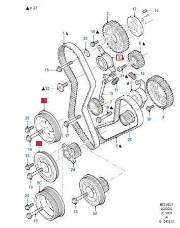 NAPINACZ PASKA ROZRZĄDU FORD FIESTA MK4 1005516 _ 96FF-6K254-AA