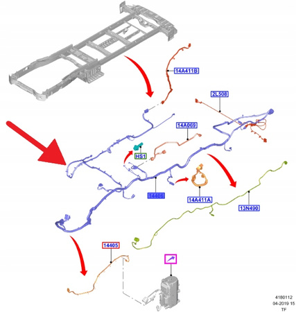 PRZEWÓD PALIWOWY FORD TRANSIT CUSTOM 2012- OE 1870519 _ BK2T-14406-ABG