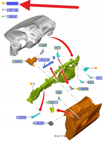 SCHOWEK PASAŻERA FORD OE TRANSIT CUSTOM 2012- BK21-V04406-AE36NC