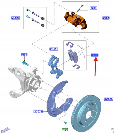 KLOCKI HAMULCOWE TYŁ FORD MUSTANG MK6 2015- OE 2307654 _ GR3C-2M007-BB