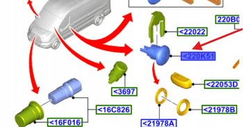 WKŁADKA BĘBENEK ZAMKA MASKI FORD TRANSIT 2014- 2363742 _ BK31-V220K51-AD