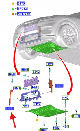 UCHWYT LEWY KIEROWNICY POWIETRZA MACH-E 2706418 _ LJ9B-8A261-AD