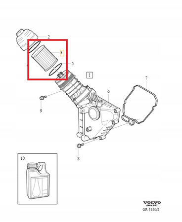 Wkład filtra oleju Volvo C30, C70, V50, S40, S80