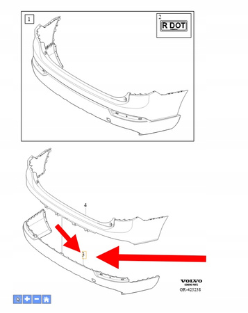 DOKŁADKA SPOILER ZDERZAKA TYŁ VOLVO XC90 2016-2019 OEM/OE 39833035