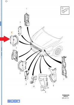 Prawa kierownica powietrza Volvo S60,V60 31353045