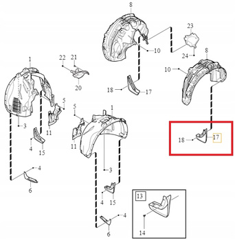 ZESTAW CHLAPACZY TYŁ VOLVO XC90 2018- OE 31664101