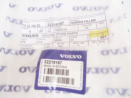 Prawa zaślepka błotnika Volvo XC60 OE 32219167