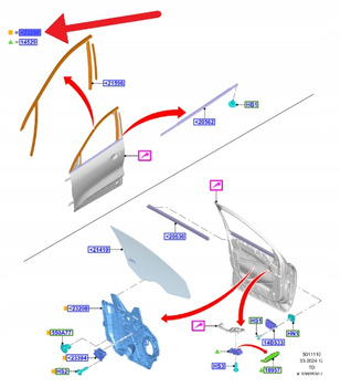 PODNOŚNIK SILNICZEK SZYBY PRAWY PRZÓD KUGA 2020- 2549664 _ LV4B-S23200-BB