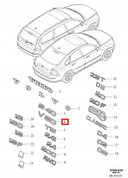 EMBLEMAT " V50" VOLVO V50