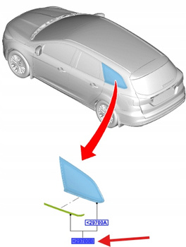 OKIENKO BOCZNE LEWA STRONA FORD FOCUS MK4 2018- 2399499 _ JX7B-N297B01-BG