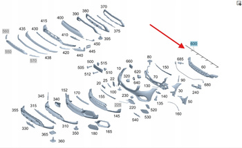 WIĄZKA ZDERZAKA CZUJNIKÓW PDC PRZÓD MERCEDES GLC W253 OE A2535402900