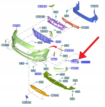 KRATKA PRAWA HALOGENU FORD KUGA 2020- 2024 2460942 _ LV4B-17K946-RA5UAW