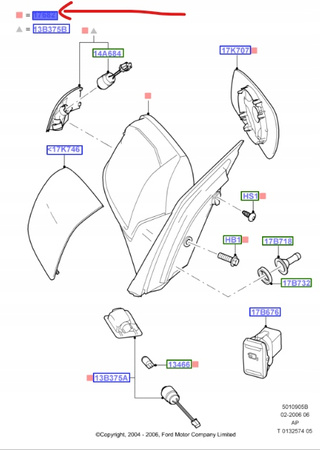 LUSTERKO PRAWE ELEKTRYCZNE FORD FOCUS Mk2 _ 1373380 _ 4M51-17682-AJ