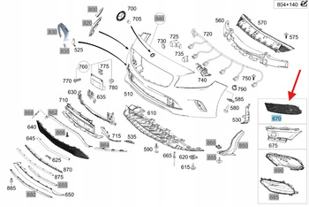 PRAWA KRATKA ZAŚLEPKA ZDERZAKA PRZÓD MERCEDES A klasa W176 OE A1768852800