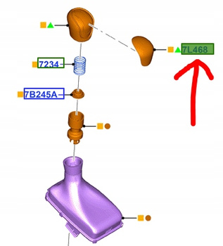 NAKŁADKA GAŁKI ZMIANY BIEGÓW FOCUS TRANSIT MONDEO 1806038 _ 7G9R-7L468-KB