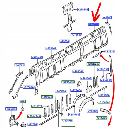 POSZYCIE BOKU NADWOZIA TYŁ FORD TRANSIT 2004-14_1509387_5C16-V27864-CC
