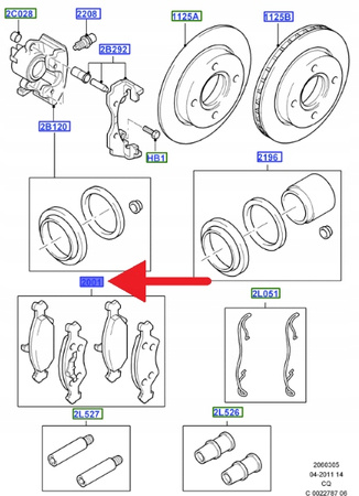 KLOCKI HAMULCOWE PRZÓD FORD KA 2000- 2008 OE 1111857 _ YS61-2K021-AA