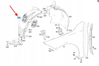 NADKOLE PRAWY PRZÓD MERCEDES A klasa W177 B klasa W247 OE A1776901203