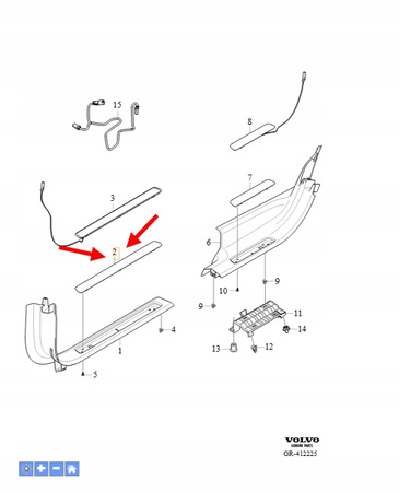 WKŁAD OSŁONY PROGOWEJ PRZÓD VOLVO XC90 2016 OEM/OE 39831846