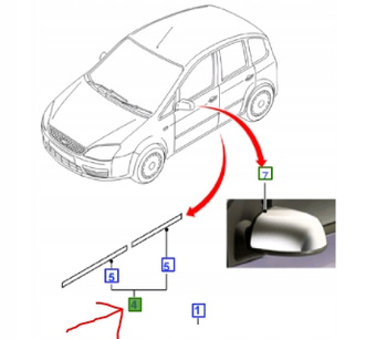 LISTWA DRZWI SAMOPRZYLEPNA FORD FOCUS C-MAX 2003- _ 1302369 _ AM3M5J-R21048-AA5ZCT