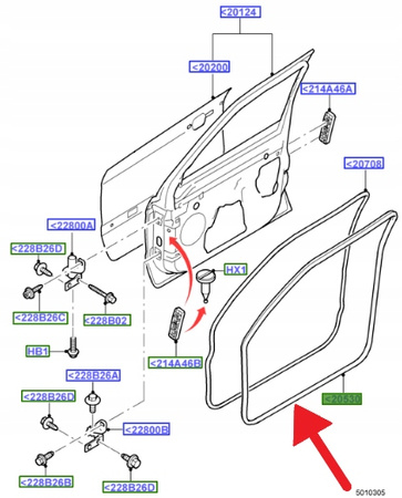 USZCZELKA DRZWI PRZÓD FORD MONDEO Mk4 2007- 1676976 _ 7S71-A20530-BC