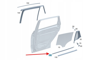 LISTWA DRZWI LEWY TYŁ MERCEDES GLA W247 OE A2477355901