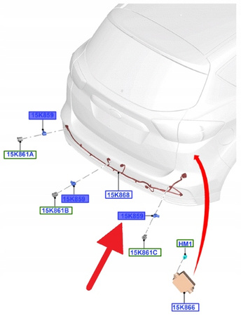 CZUJNIK PARKOWANIA FORD C-MAX FOCUS FIESTA 10- 2032991 _ GK2T-15K859-AA58CW