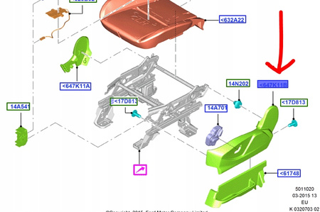 OSŁONA BOCZNA FOTELA KIEROWCY LEWA FORD CMAX 15-19_1844052_AM51-R600B13-BD35B8