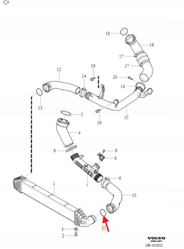 USZCZELKA ORING INTERCOOLER 45MM 2.0 D4 VOLVO S60 V60 V40 2013- OE 31422413