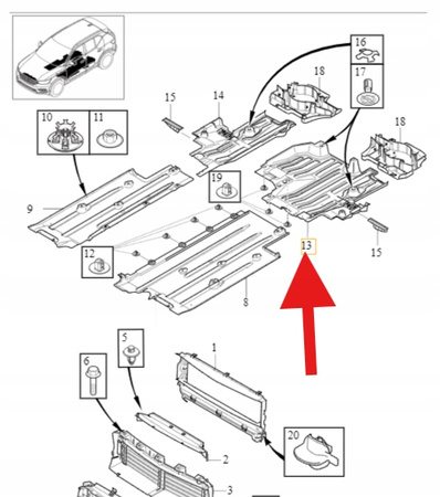 OSŁONA PODWOZIA LEWA TYLNA VOLVO XC40 EX40 2018- OE 32260660