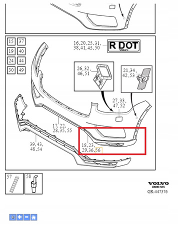 Volvo XC90 II kratka halogenu przedniego 39829896