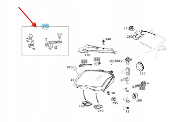 ZESTAW NAPRAWCZY LAMPY PRZÓD MERCEDES GLK W204 OE A2048201314