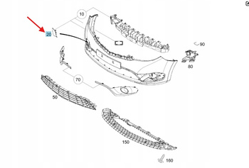 ZAŚLEPKA HAKA ZDERZAKA PRZÓD MERCEDES CITAN W415 OE A4158850324