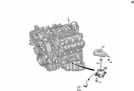 PODUSZKA SILNIKA PRAWA DIESEL M642 MERCEDES W166 GLE W292 OE A1662406917