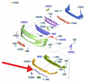 LISTWA ZDERZAKA PRZÓD FORD KUGA ESCAPE 20- 24 2566499 _ LV4B-17F771-JC5BQH