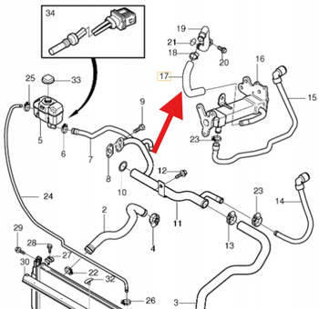 WĄŻ PRZEWÓD UKŁADU CHŁODZENIA D5244T VOLVO S80 S60 V70 2001- OE 30713302