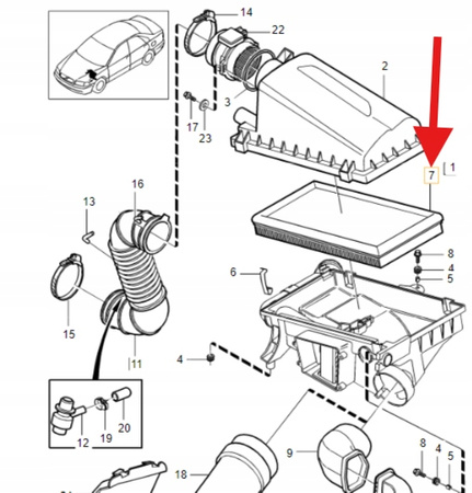 FILTR POWIETRZA BENZYNA B4204T VOLVO S40 V40 1998- OE 30850831