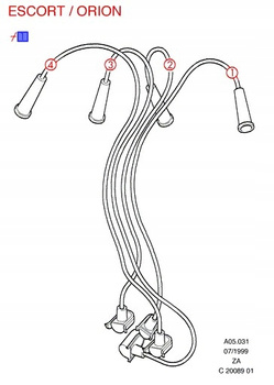 PRZEWODY ZAPŁONOWE 1.6 EFI FORD ESCORT FIESTA _ 1202518 _ 1U2J-12280-M1A