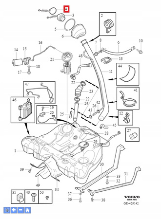 UCHWYT KORKA PALIWA VOLVO XC70, V70, S80 OE 31336424